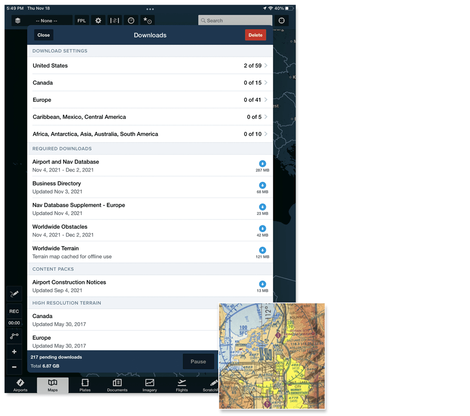 Current Downloads view